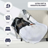 Smoking Donkey Watercolour Urban Street Art, Bedroom Living Room Accent, Unique Artistic Design - Super Soft Fleece Blanket Bed Sofa Throw