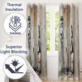 Woman in Black and White Dress Urban Graffiti Bold Vibrant Artwork for Home Decor Readymade Eyelet Ring Top Thermal 100% Blackout Curtains