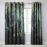 Couple Holding Hands City Silhouette Street Art Elegant Artwork for Bedroom Decor Readymade Eyelet Ring Top Thermal 100% Blackout Curtains