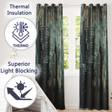 Couple Holding Hands City Silhouette Street Art Elegant Artwork for Bedroom Decor Readymade Eyelet Ring Top Thermal 100% Blackout Curtains