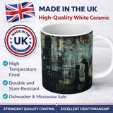 Couple Holding Hands City Silhouette Street Art 11oz Ceramic Coffee Tea Mug White Large Handle