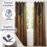 Silhouette Figure Under Black Umbrella Rain Graffiti Timeless Artistic Home Decor Readymade Eyelet Ring Top Thermal 100% Blackout Curtains