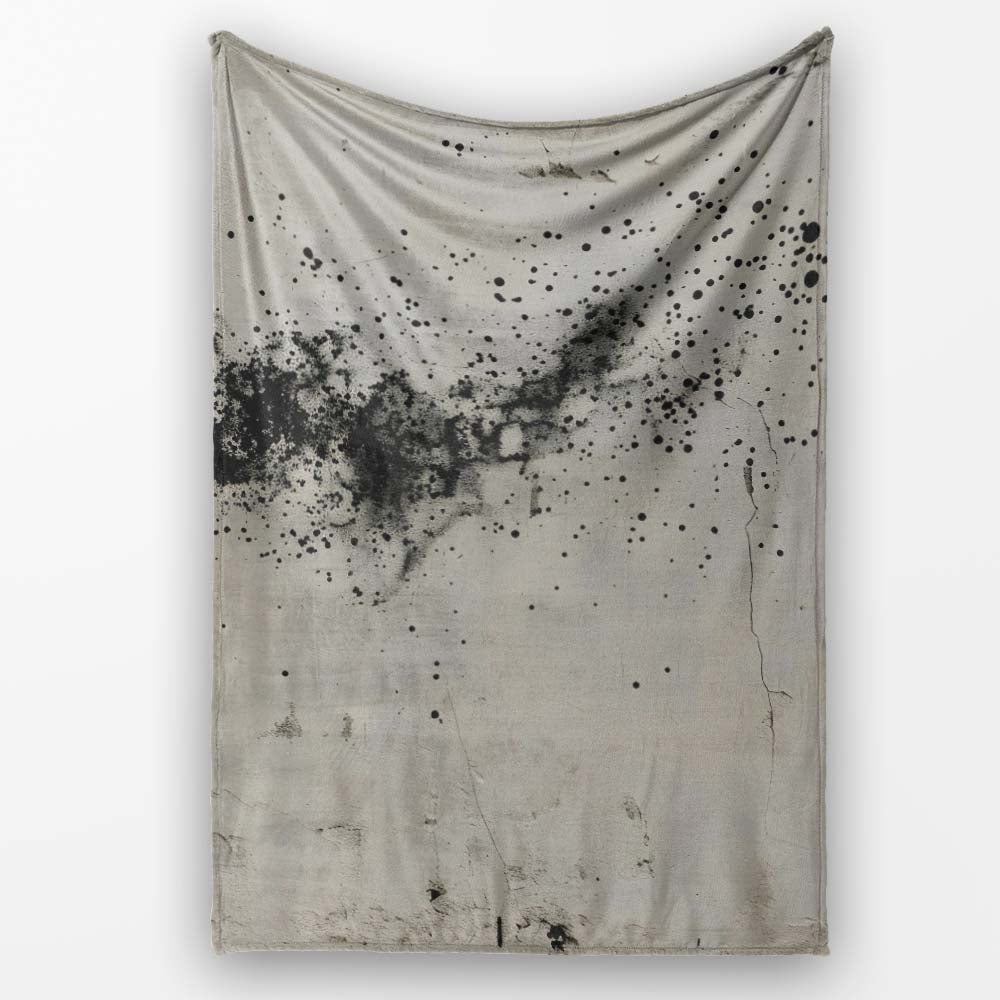 Child Silhouette Blowing Black Paint Dust Street Art, Lightweight Comfortable Decorative Accent - Super Soft Fleece Blanket Bed Sofa Throw