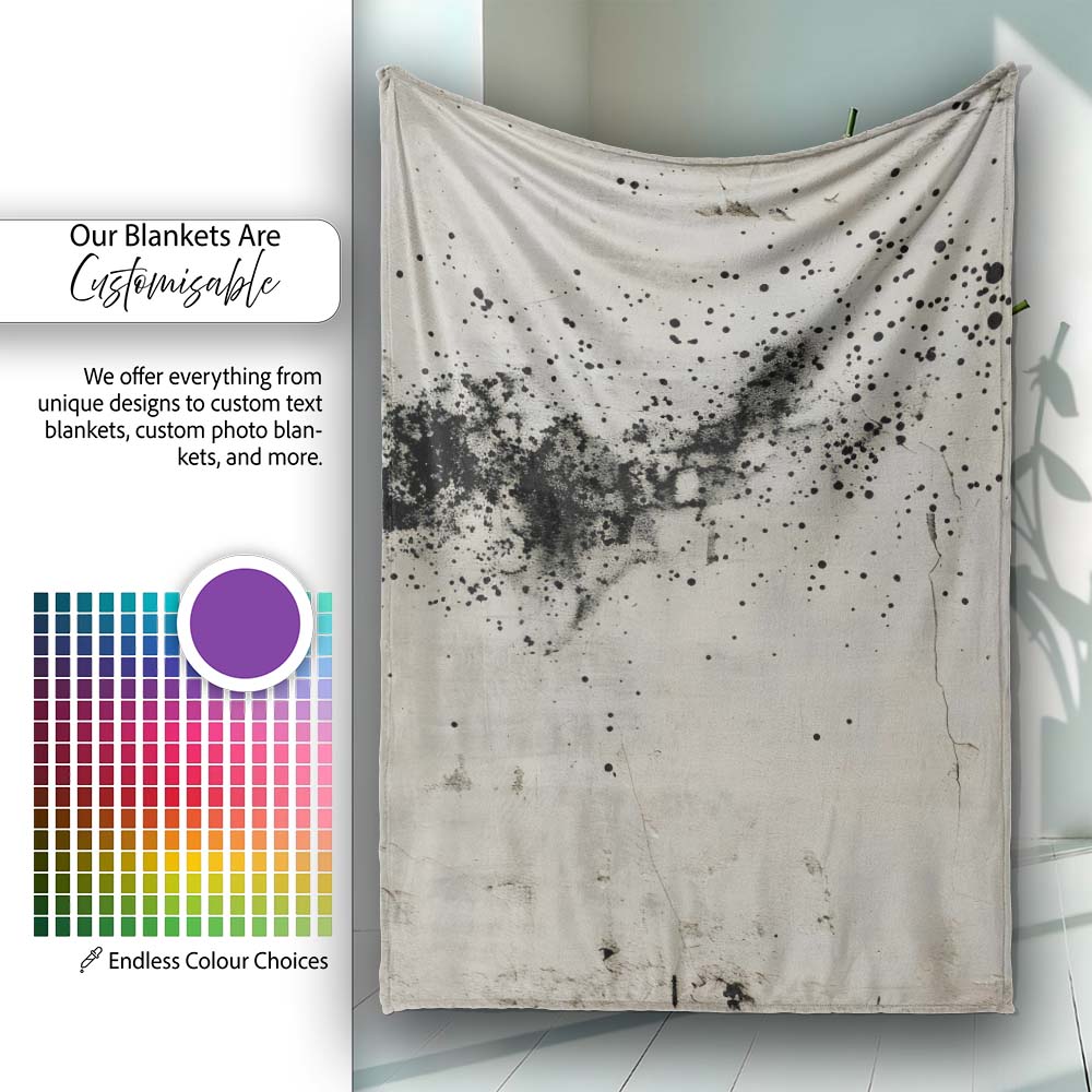Child Silhouette Blowing Black Paint Dust Street Art, Lightweight Comfortable Decorative Accent - Super Soft Fleece Blanket Bed Sofa Throw