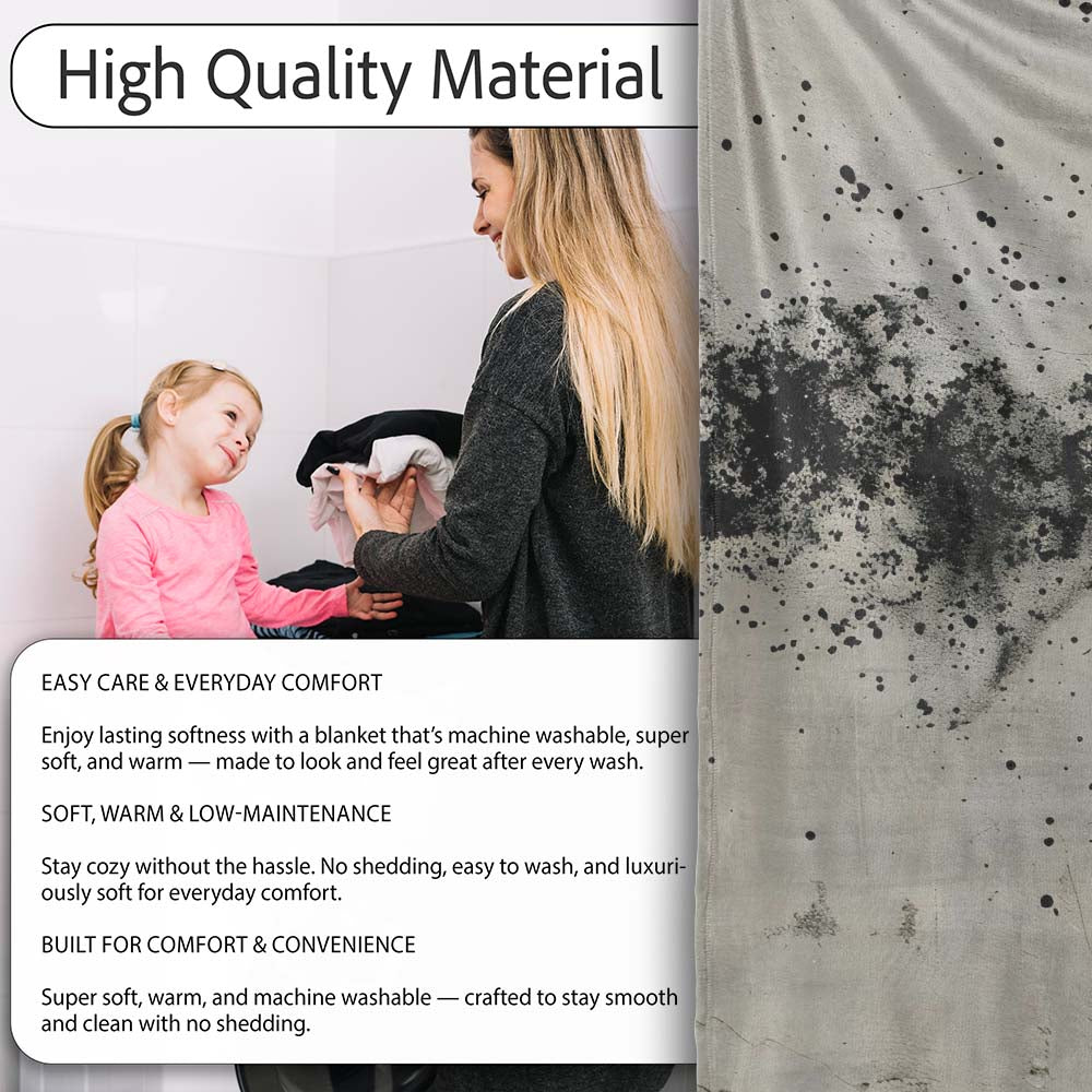 Child Silhouette Blowing Black Paint Dust Street Art, Lightweight Comfortable Decorative Accent - Super Soft Fleece Blanket Bed Sofa Throw