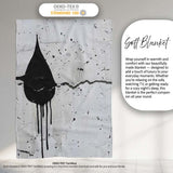 Black Hooded Face on Cracked White Wall Graffiti, All Season Comfort, Gift for Adults and Teens - Super Soft Fleece Blanket Bed Sofa Throw