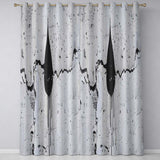 Black Hooded Face on Cracked White Wall Graffiti Modern Artwork for Bedroom Decor Readymade Eyelet Ring Top Thermal 100% Blackout Curtains