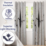 Black Hooded Face on Cracked White Wall Graffiti Modern Artwork for Bedroom Decor Readymade Eyelet Ring Top Thermal 100% Blackout Curtains