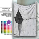 Black Hooded Face on Cracked White Wall Graffiti, All Season Comfort, Gift for Adults and Teens - Super Soft Fleece Blanket Bed Sofa Throw