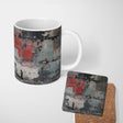 Lone Figure by Distressed Red Grey Urban Wall 11oz Ceramic Coffee Tea Mug White Large Handle
