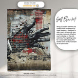 Collage Hand Holding City Newspaper Street Art, Lightweight Warm Gift, Comfortable Everyday Use - Super Soft Fleece Blanket Bed Sofa Throw