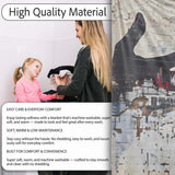 Black Hand Cityscape on Weathered Brick Wall, Comfortable Everyday Use, Stylish Room Decoration - Super Soft Fleece Blanket Bed Sofa Throw