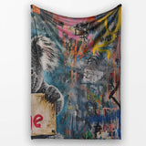 Koala Holding Change Sign Colourful Graffiti, Comfortable Everyday Use, Stylish Room Decoration - Super Soft Fleece Blanket Bed Sofa Throw