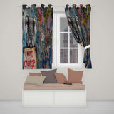 Koala Holding Change Sign Colourful Graffiti Bold Artistic Artwork for Home Decor Readymade Eyelet Ring Top Thermal 100% Blackout Curtains