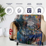 Koala Holding Change Sign Colourful Graffiti, Comfortable Everyday Use, Stylish Room Decoration - Super Soft Fleece Blanket Bed Sofa Throw