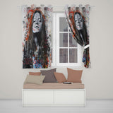Woman Portrait with Graffiti Writing Urban Pop Art Expressive Artistic Home Decor Readymade Eyelet Ring Top Thermal 100% Blackout Curtains