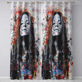 Woman Portrait with Graffiti Writing Urban Pop Art Expressive Artistic Home Decor Readymade Eyelet Ring Top Thermal 100% Blackout Curtains