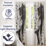 Black and White Woman Portrait Typography Graffiti Timeless Design for Home Decor Readymade Eyelet Ring Top Thermal 100% Blackout Curtains