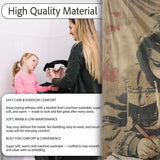 Hooded Student Writing Vintage Urban Street Art, Bedroom Living Room Accent, All Season Comfort - Super Soft Fleece Blanket Bed Sofa Throw