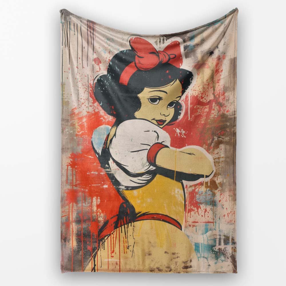 Retro Storybook Woman with Red Bow Urban Pop Art, All Season Comfort, Gift for Adults and Teens - Super Soft Fleece Blanket Bed Sofa Throw