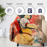 Retro Storybook Woman with Red Bow Urban Pop Art, All Season Comfort, Gift for Adults and Teens - Super Soft Fleece Blanket Bed Sofa Throw