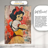 Retro Storybook Woman with Red Bow Urban Pop Art, All Season Comfort, Gift for Adults and Teens - Super Soft Fleece Blanket Bed Sofa Throw