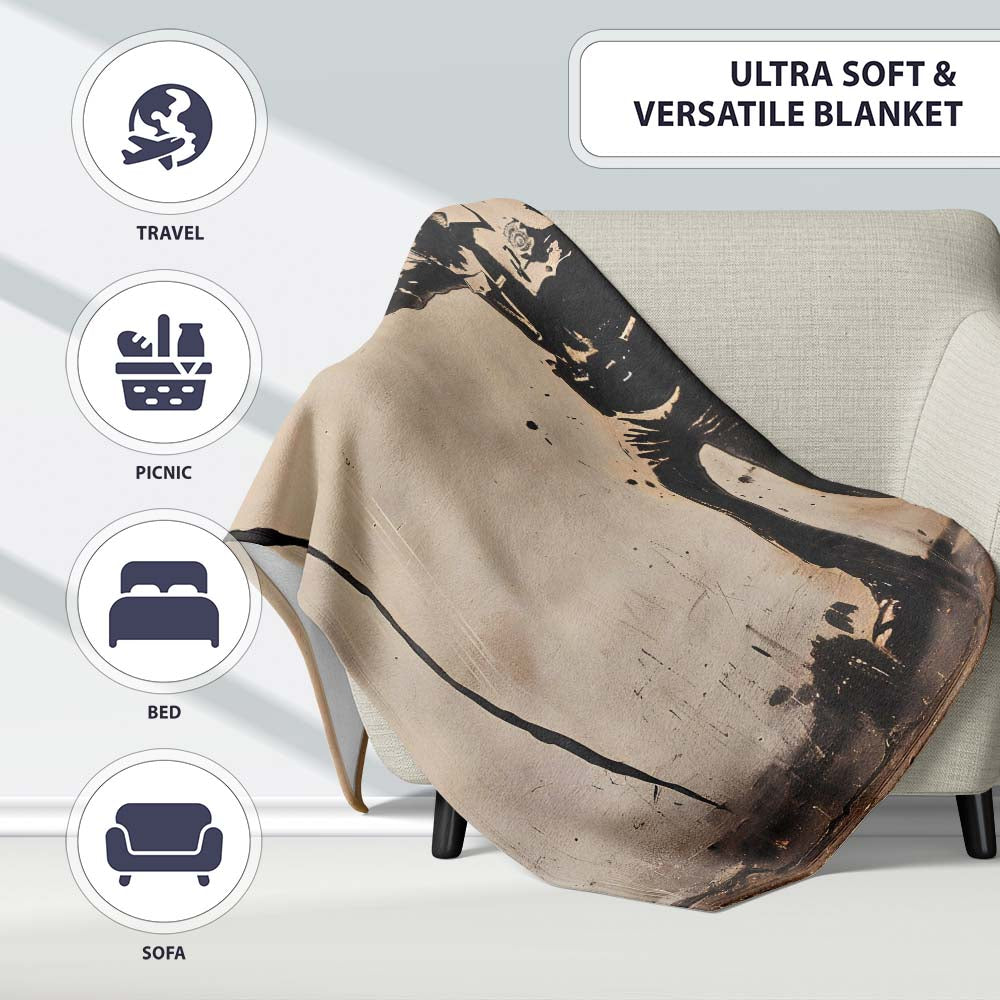 Police Officer Aiming at Black Flower Stencil, All Season Comfort, Thoughtful Housewarming Gift - Super Soft Fleece Blanket Bed Sofa Throw