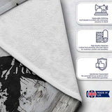Monochrome Urban Figure with Paint Splash, Bedroom Living Room Accent, Comfortable Everyday Use - Super Soft Fleece Blanket Bed Sofa Throw