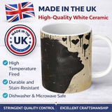 Red Heart Abstract  With Woman Distressed Graffiti 11oz Ceramic Coffee Tea Mug White Large Handle