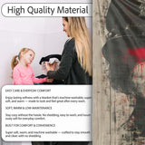 Female Officer Portrait Red Drip Urban Graffiti, Bedroom Living Room Accent, All Season Comfort - Super Soft Fleece Blanket Bed Sofa Throw