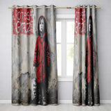 Child in Red Coat Urban Street Art Contemporary Artwork for Modern Interior Decor Readymade Eyelet Ring Top Thermal 100% Blackout Curtains