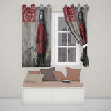 Child in Red Coat Urban Street Art Contemporary Artwork for Modern Interior Decor Readymade Eyelet Ring Top Thermal 100% Blackout Curtains