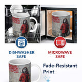 Child in Red Coat Urban Street Art 11oz Ceramic Coffee Tea Mug White Large Handle