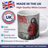 Child in Red Coat Urban Street Art 11oz Ceramic Coffee Tea Mug White Large Handle