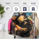 Classic Renaissance Portrait Urban Graffiti Fusion, All Season Comfort, Stylish Room Decoration - Super Soft Fleece Blanket Bed Sofa Throw