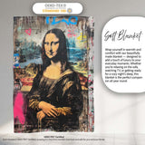 Classic Renaissance Portrait Urban Graffiti Fusion, All Season Comfort, Stylish Room Decoration - Super Soft Fleece Blanket Bed Sofa Throw