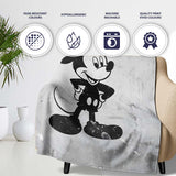 Vintage Cartoon Mouse Monochrome Pop Art, Bedroom Living Room Accent, Gift for Adults and Teens - Super Soft Fleece Blanket Bed Sofa Throw