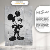 Vintage Cartoon Mouse Monochrome Pop Art, Bedroom Living Room Accent, Gift for Adults and Teens - Super Soft Fleece Blanket Bed Sofa Throw