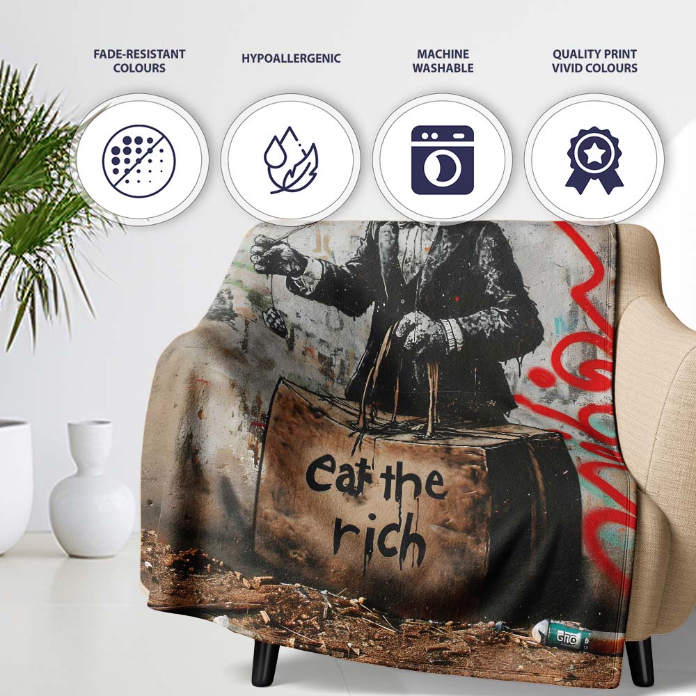 Dapper Cartoon Mouse Red Cap Satirical Street Art, All Season Comfort, Comfortable Everyday Use - Super Soft Fleece Blanket Bed Sofa Throw