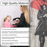 Woman Walking Dog Under Red Umbrella Street Art, Bedroom Living Room Accent, All Season Comfort - Super Soft Fleece Blanket Bed Sofa Throw