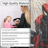 Red Masked Superhero Crouching Urban Graffiti, All Season Comfort, Thoughtful Housewarming Gift - Super Soft Fleece Blanket Bed Sofa Throw