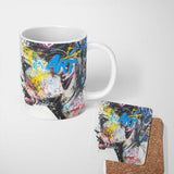 Colourful Graffiti Woman Profile Abstract Collage 11oz Ceramic Coffee Tea Mug White Large Handle