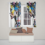 Colourful Graffiti Woman Profile Abstract Collage Distinctive Wall Art Home Decor Readymade Eyelet Ring Top Thermal 100% Blackout Curtains
