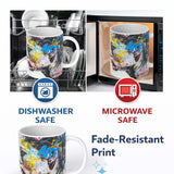 Colourful Graffiti Woman Profile Abstract Collage 11oz Ceramic Coffee Tea Mug White Large Handle