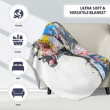 Colourful Graffiti Woman Profile Abstract Collage, All Season Comfort, Comfortable Everyday Use - Super Soft Fleece Blanket Bed Sofa Throw