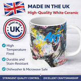 Colourful Graffiti Woman Profile Abstract Collage 11oz Ceramic Coffee Tea Mug White Large Handle