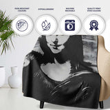 Monochrome Classical Woman Portrait Graphic Street Art, Decorative Comfortable Everyday Comfort - Super Soft Fleece Blanket Bed Sofa Throw