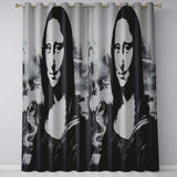 Monochrome Classical Woman Portrait Graphic Street Art Modern Wall Art Home Decor Readymade Eyelet Ring Top Thermal 100% Blackout Curtains