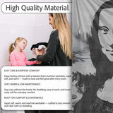 Monochrome Classical Woman Portrait Graphic Street Art, Decorative Comfortable Everyday Comfort - Super Soft Fleece Blanket Bed Sofa Throw