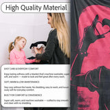 Pink Heart Hand Gesture Woman Silhouette Pop Art, All Season Comfort, Gift for Adults and Teens - Super Soft Fleece Blanket Bed Sofa Throw